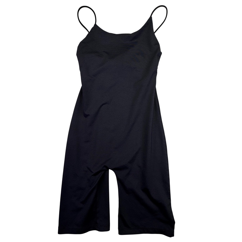 Zara Bodysuit Romper Women's‎ Small Activewear Black Spaghetti Strap Short Leg